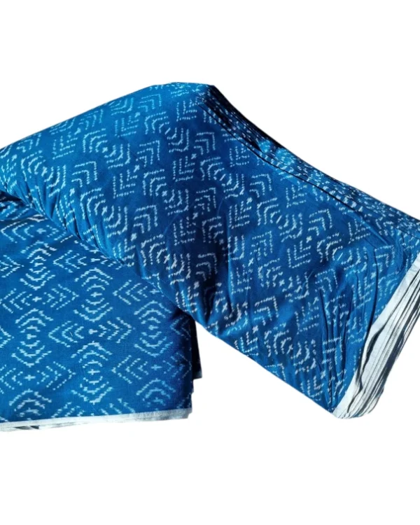 Soft cotton ikat fabric in multicolor patterns, showcasing authentic craftsmanship