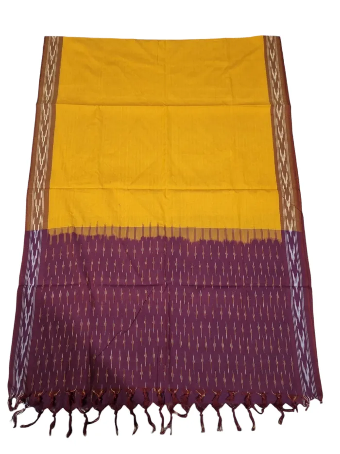 IKAT HANDLOOM COTTON DUPPATA 2.5 METERS LENGTH - Image 1
