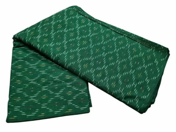 Vibrant Ikat cotton fabric with traditional Indian weaving