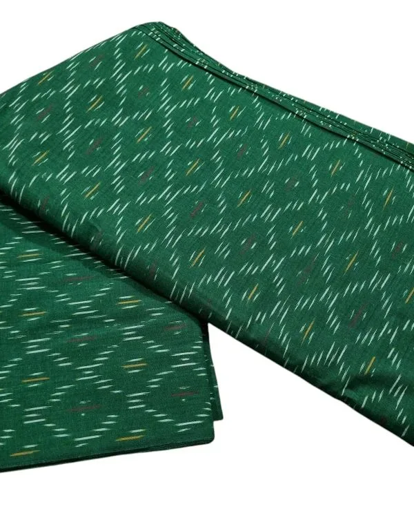 Vibrant Ikat cotton fabric with traditional Indian weaving