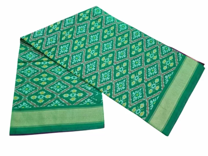 Buy Ikat Sarees Online – Handwoven Cotton Silk Pochampally Saree | 6.5m with Blouse - Image 4