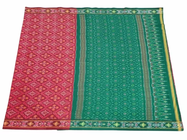 Handwoven Pochampally Ikat Saree – Cotton Silk Fabric, 6.5m Length with Blouse, Traditional Double Ikat Weave, Elegant & Lightweight
