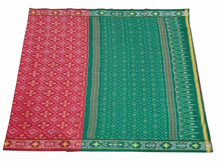 Handwoven Pochampally Ikat Saree – Cotton Silk Fabric, 6.5m Length with Blouse, Traditional Double Ikat Weave, Elegant & Lightweight