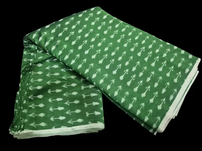 Soft cotton ikat fabric showcasing multicolor tie-dye designs