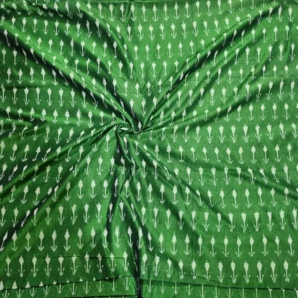 Soft cotton ikat fabric showcasing multicolor tie-dye designs