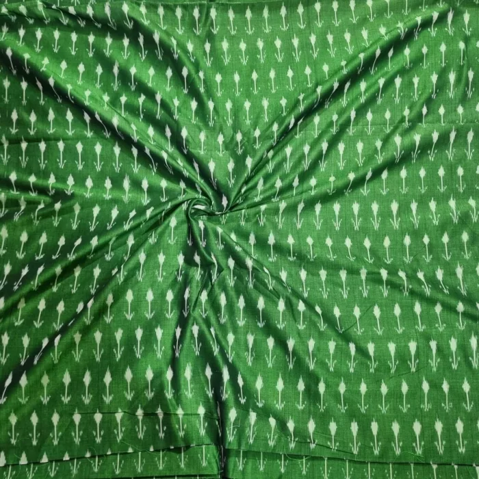 Soft cotton ikat fabric showcasing multicolor tie-dye designs