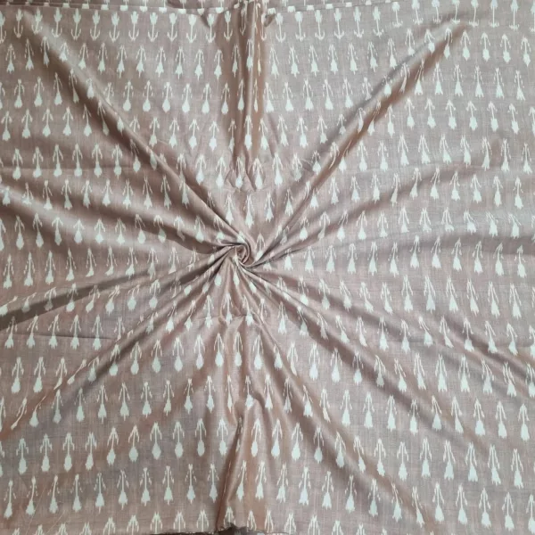 Detailed view of ikat textile with bold zigzag pattern in blue and white