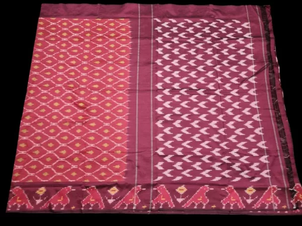 Shop our handwoven Pochampally saree with ikat design and matching blouse piece. Lightweight elegance, perfect for weddings and festive occasions.