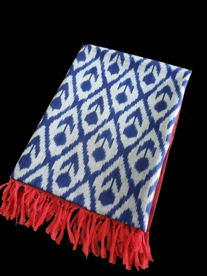 Ikat dupatta handloom cotton – full view