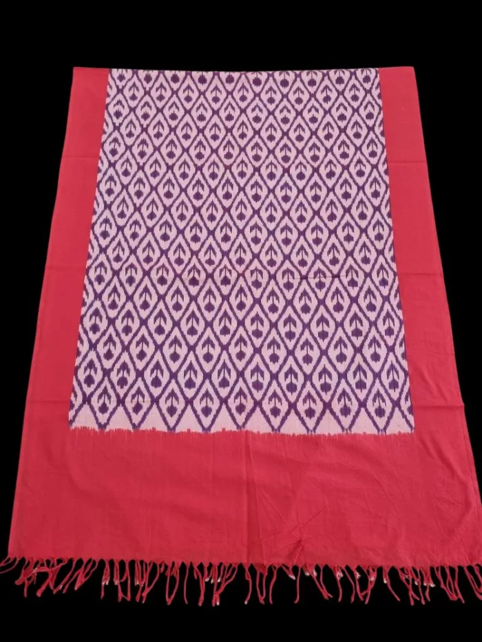 Ikat dupatta handloom cotton – full view
