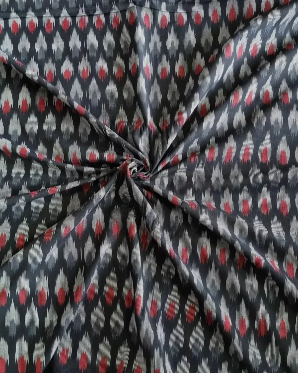 Lightweight breathable ikat cotton fabric, handwoven