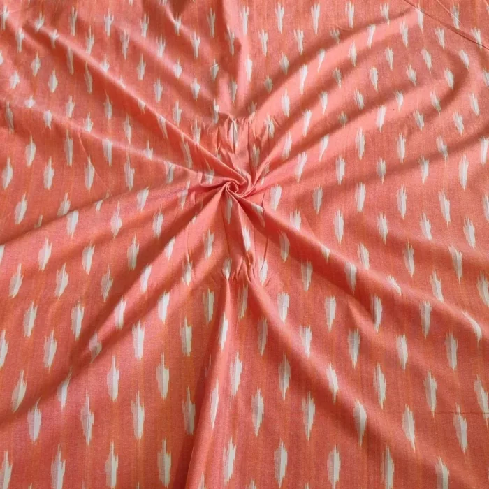Pure cotton fabric with handwoven ikat design
