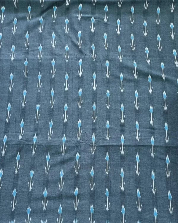 Richly textured cotton fabric with ikat motifs