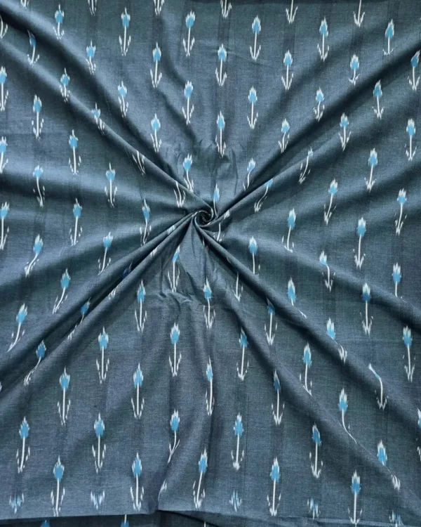 Richly textured cotton fabric with ikat motifs