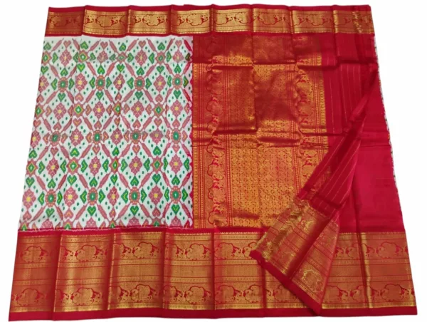 Pochampally Silk Saree with Rich Kanchi Border