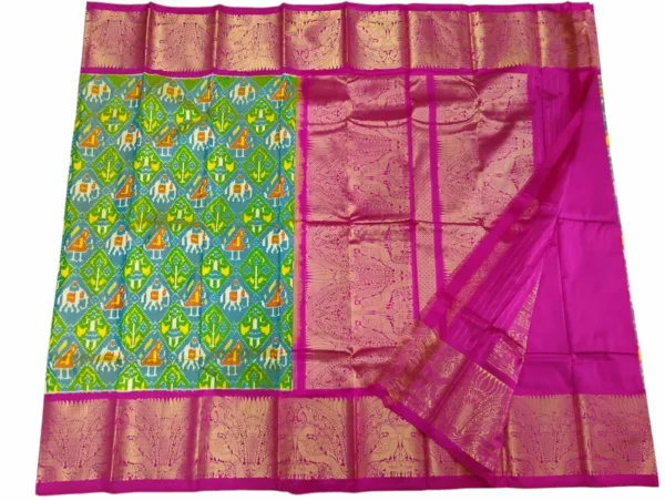 Pochampally Silk Saree with Rich Kanchi Border