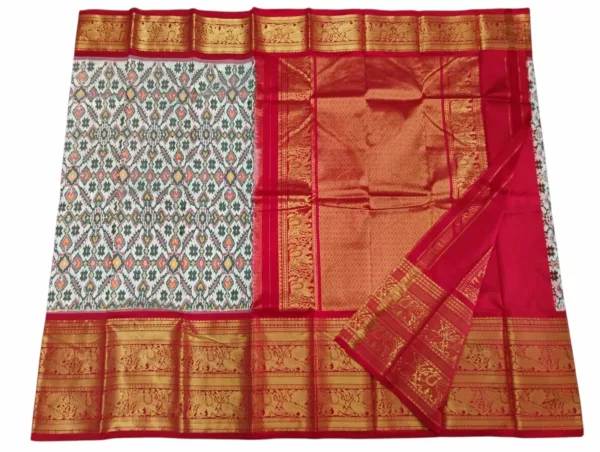 Pochampally Silk Saree with Rich Kanchi Border