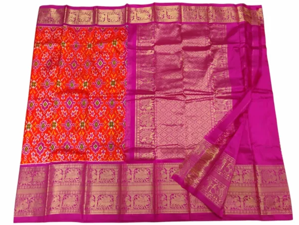 Pochampally Silk Saree with Rich Kanchi Border