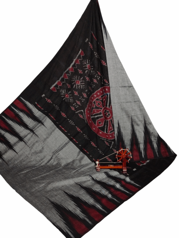 Authentic Temple Border Pochampally Saree – Handwoven Ikat