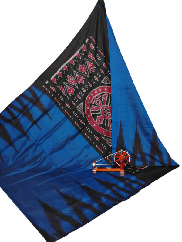 Authentic Temple Border Pochampally Saree – Handwoven Ikat