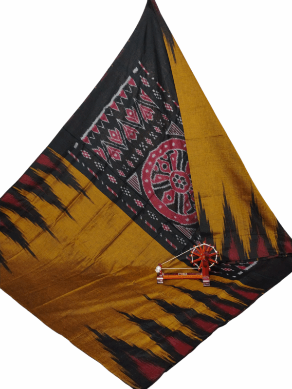 Authentic Temple Border Pochampally Saree – Handwoven Ikat