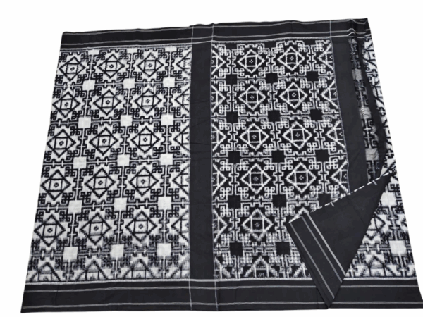 Pure Cotton Pochampally Saree with Double Ikat Teliya Design
