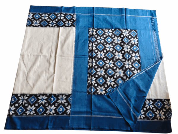 Pure Cotton Pochampally Saree with Double Ikat Teliya Design