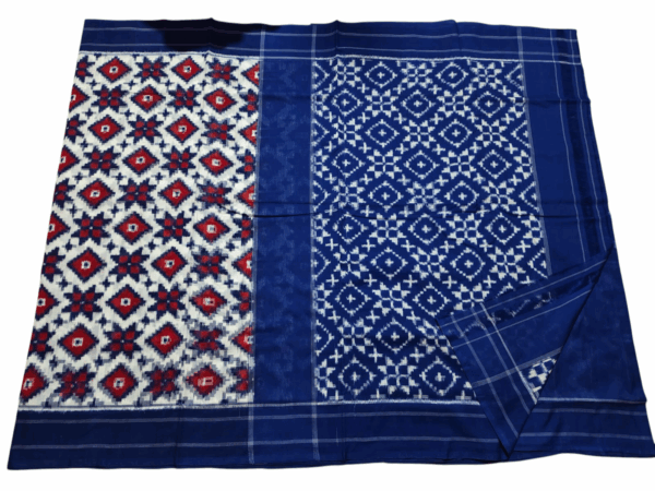 Pure Cotton Pochampally Saree with Double Ikat Teliya Design