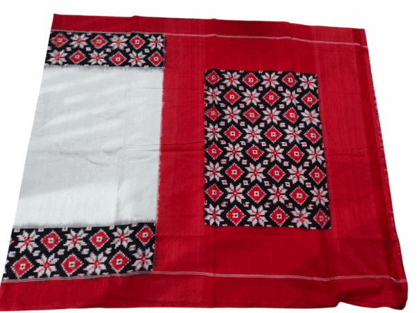 Pure Cotton Pochampally Saree with Double Ikat Teliya Design