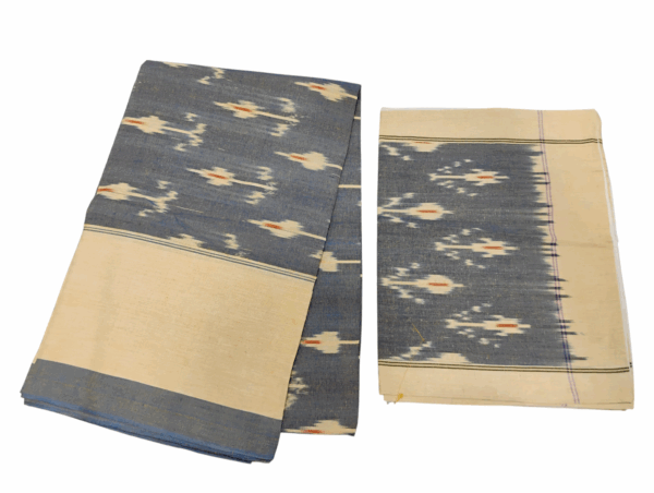 Handloom Bedsheet with pochampally ikat design - 100% Cotton, 9x7 Feet with two Pillow Covers