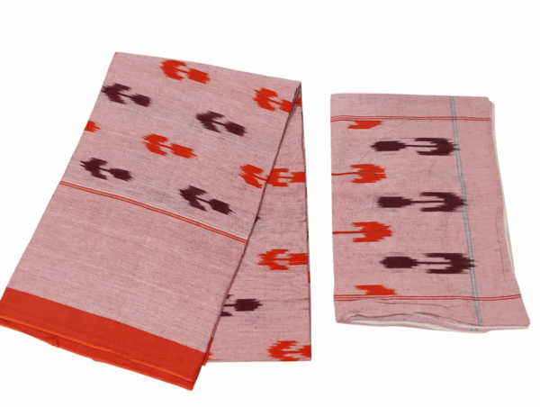 Handloom Bedsheet with pochampally ikat design - 100% Cotton, 9x7 Feet with two Pillow Covers