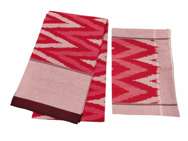 Handloom Bedsheet with pochampally ikat design - 100% Cotton, 9x7 Feet with two Pillow Covers