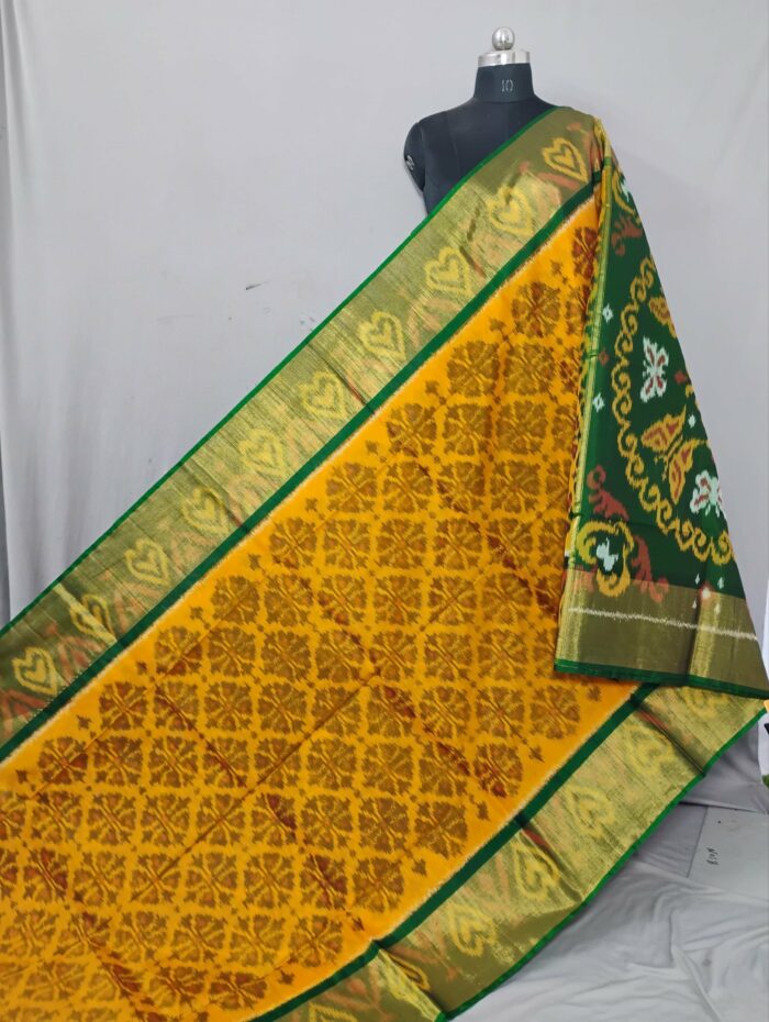 Pochampally Saree in Cotton Silk with Ikat Design & Blouse - Image 1