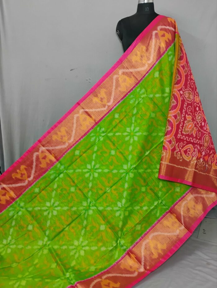 Pochampally Saree in Cotton Silk with Ikat Design & Blouse - Image 1