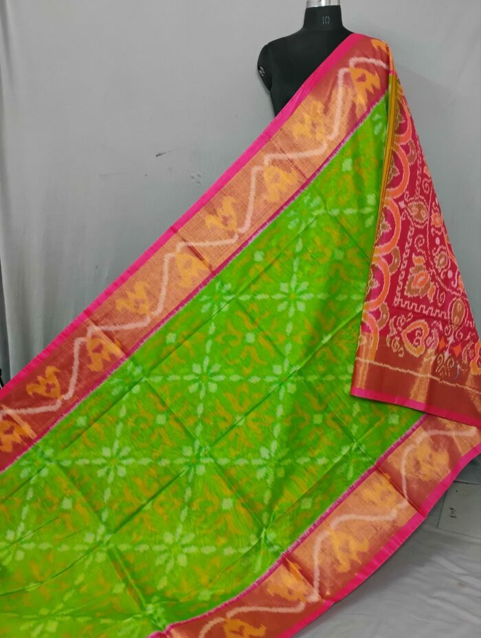 Pochampally Saree in Cotton Silk with Ikat Design & Blouse - Image 1