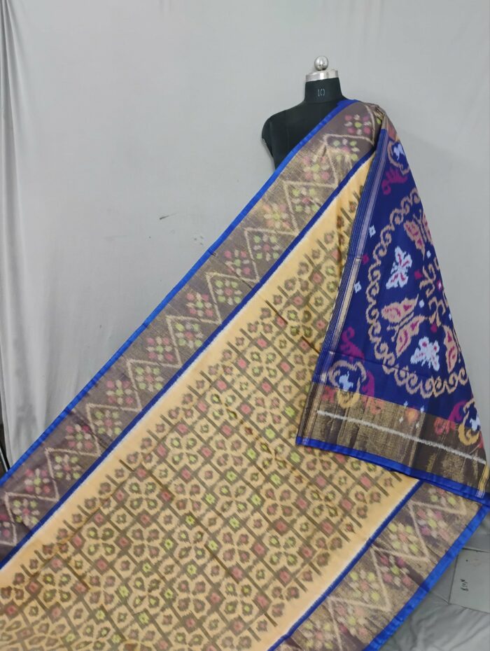 Pochampally Saree in Cotton Silk with Ikat Design & Blouse - Image 1