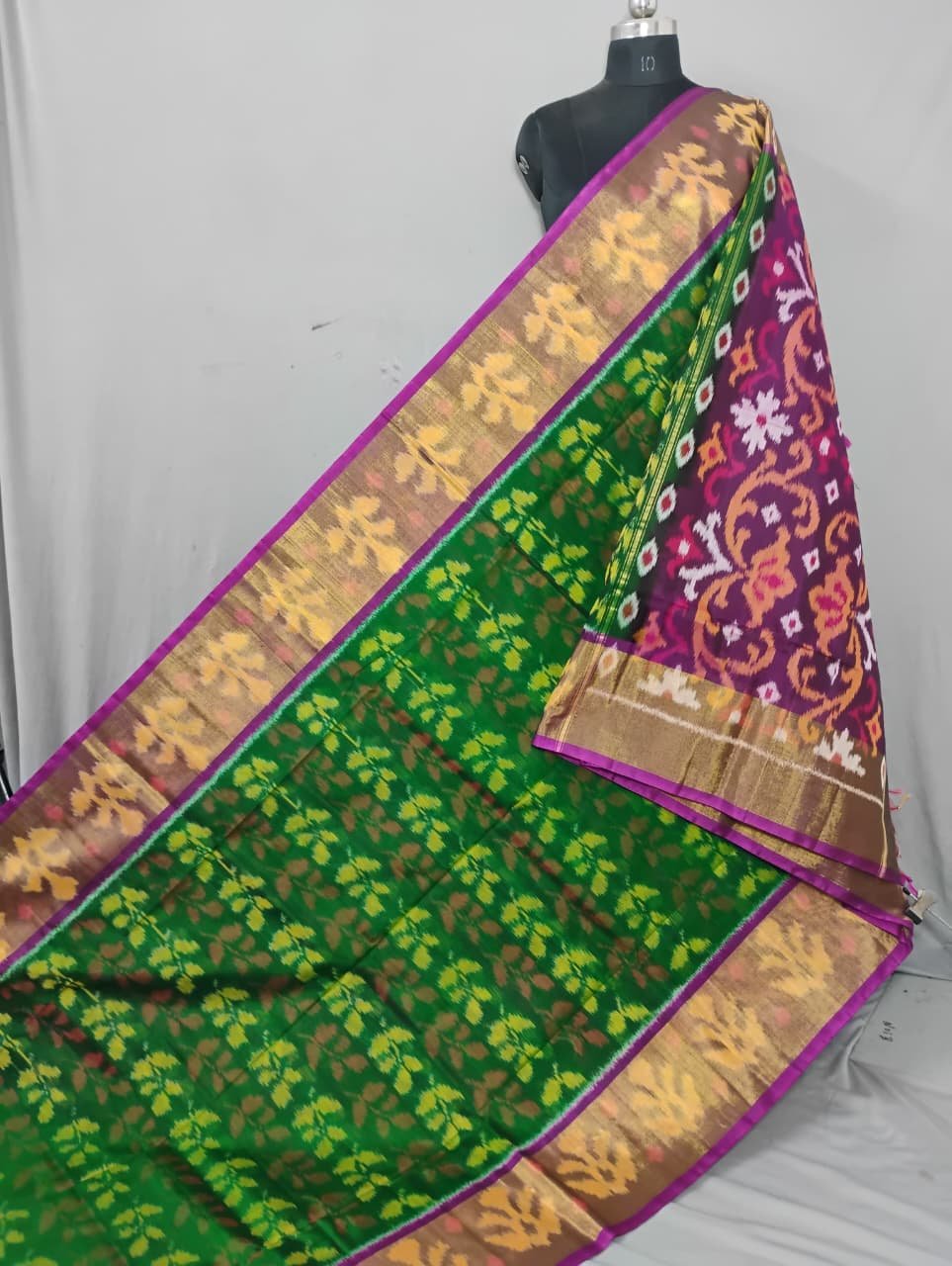 2025/07/1000422088.jpg Pochampally Saree in Cotton Silk with Ikat Design & Blouse - Image 1