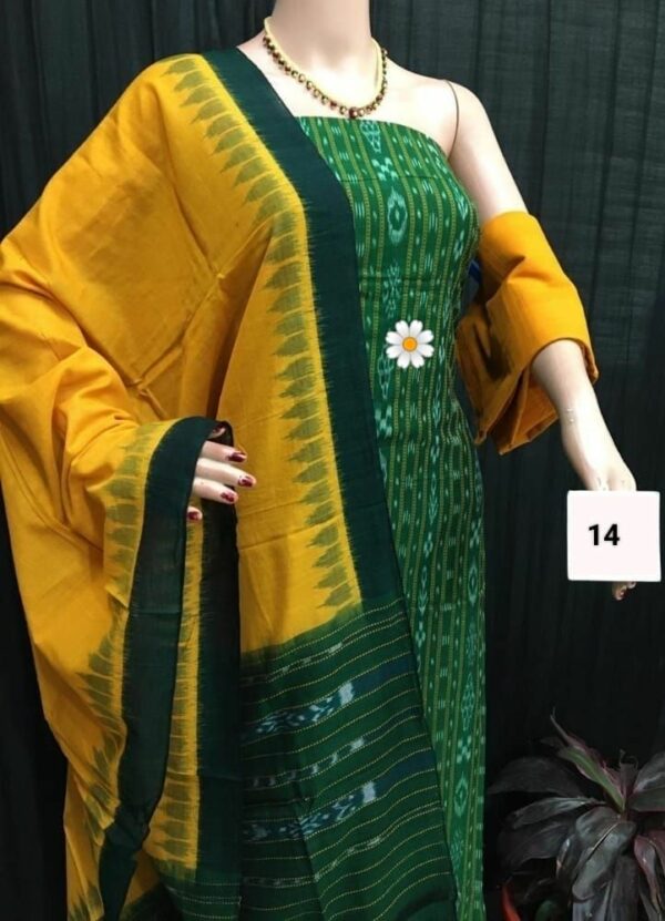 Odisha Ikat Cotton Dress Set –Top, Dupatta & Bottom