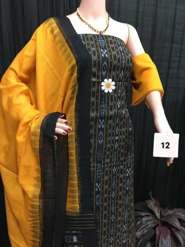 Odisha Ikat Cotton Dress Set –Top, Dupatta & Bottom
