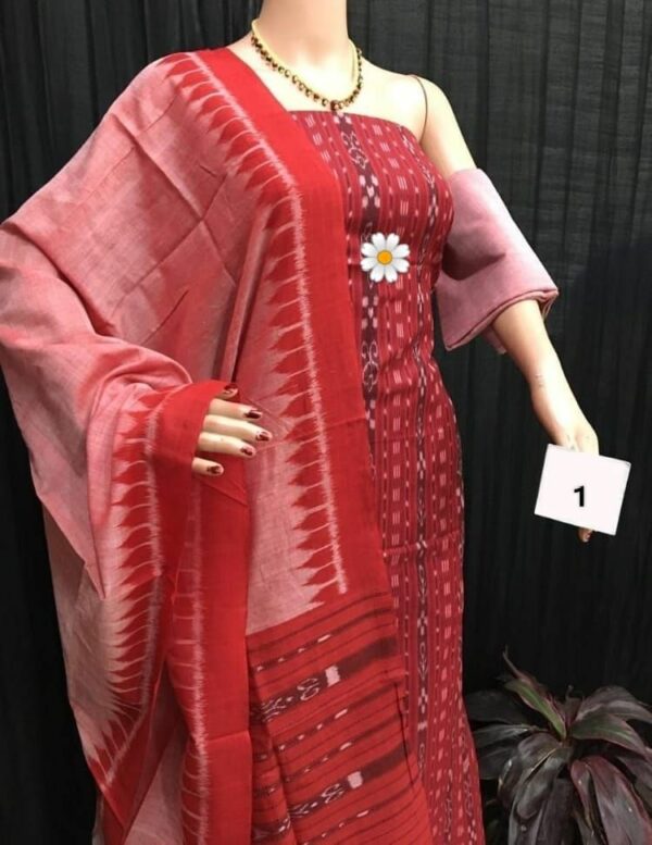 Odisha Ikat Cotton Dress Set –Top, Dupatta & Bottom
