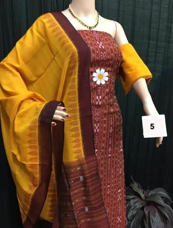 Odisha Ikat Cotton Dress Set –Top, Dupatta & Bottom