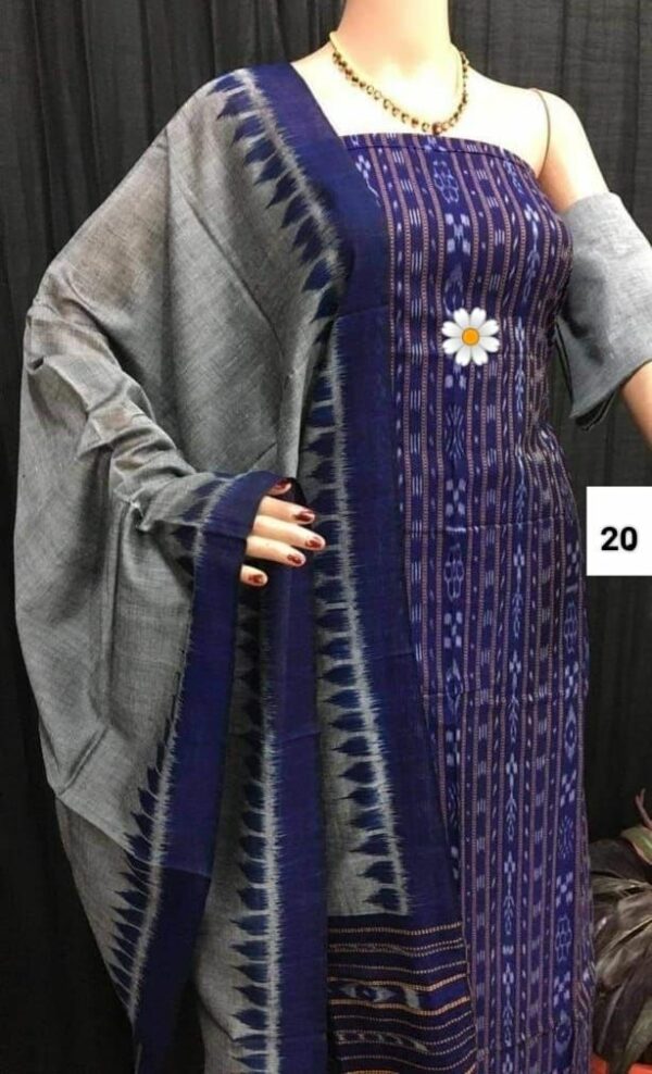 Odisha Ikat Cotton Dress Set –Top, Dupatta & Bottom