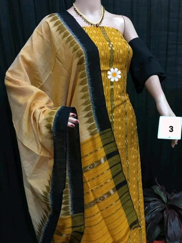 Odisha Ikat Cotton Dress Set –Top, Dupatta & Bottom