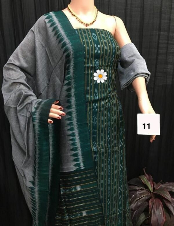 Odisha Ikat Cotton Dress Set –Top, Dupatta & Bottom