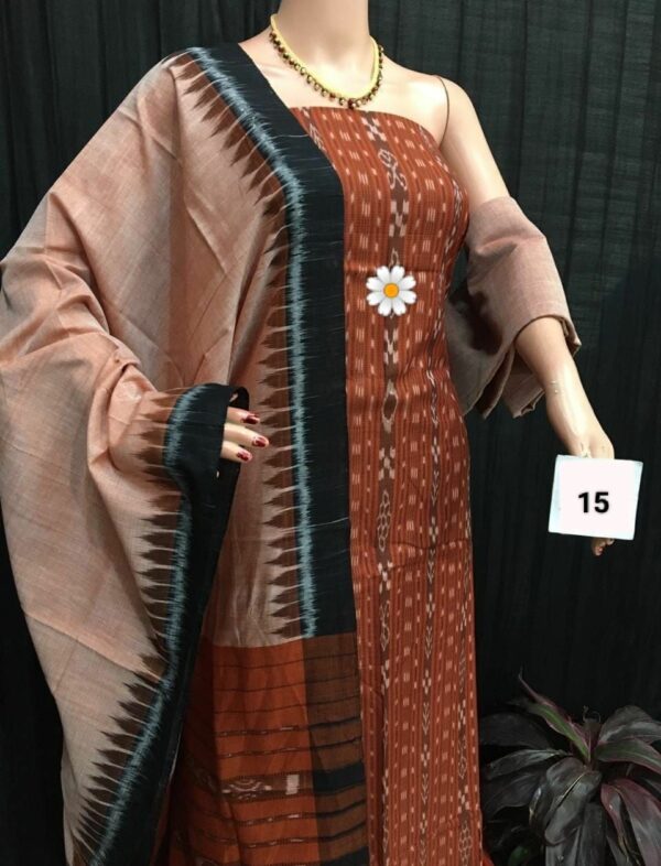 Odisha Ikat Cotton Dress Set –Top, Dupatta & Bottom