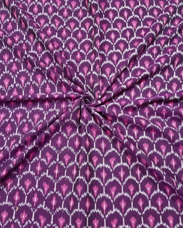 Premium handwoven 45-inch pure cotton Ikat fabric with traditional tie and dye pattern – ideal for shirts, dresses, and home decor