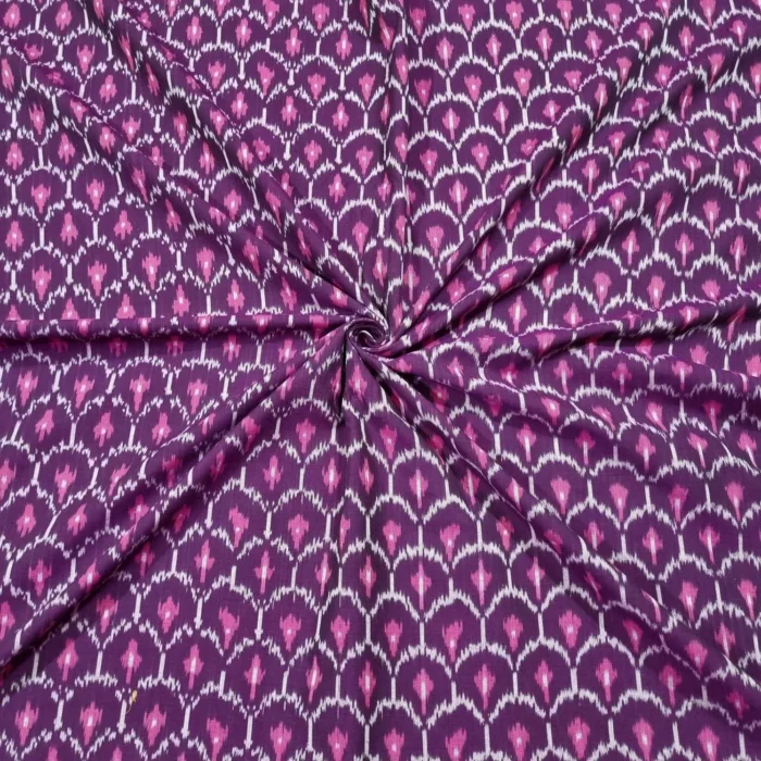 Premium handwoven 45-inch pure cotton Ikat fabric with traditional tie and dye pattern – ideal for shirts, dresses, and home decor