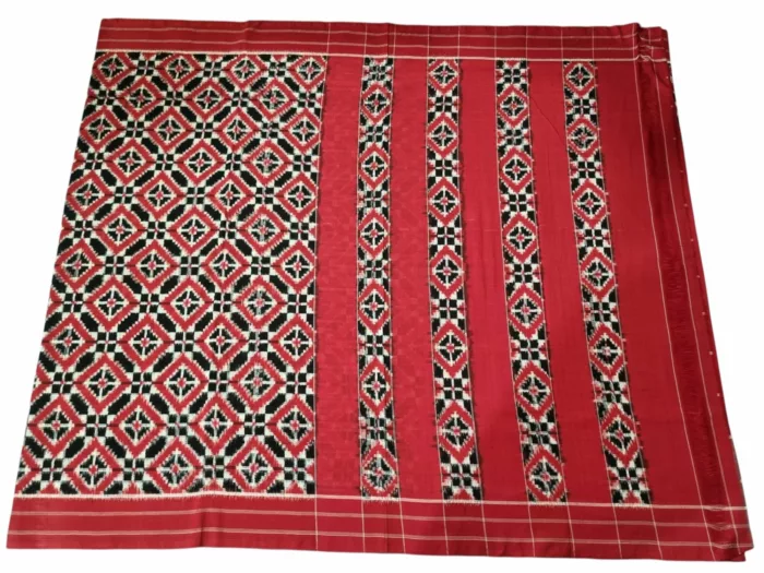 Authentic Double Ikat Teliya Saree – Handwoven Cotton Masterpiece - Image 1