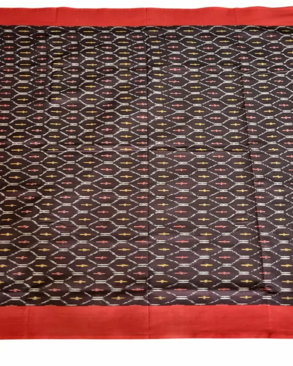 Luxurious Pochampally silk saree with symmetrical Ikat motifs"