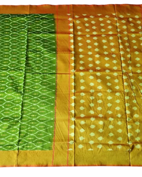 Authentic Pochampally handloom saree with bold and colorful motifs
